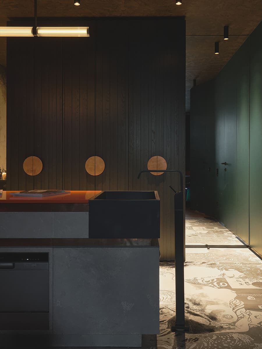 Экспериментальный интерьер камерной мужской квартиры — проект студии APOLONOV INTERIORS