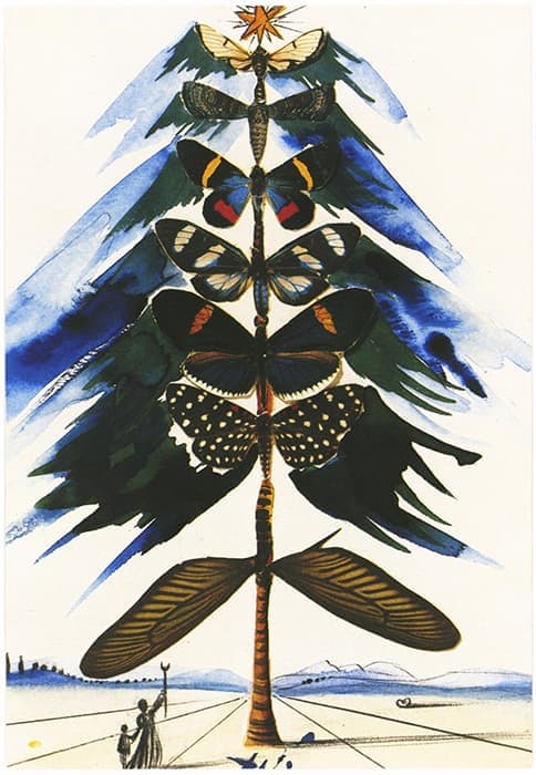 Открытка Сальвадора Дали из серии «Рождество», 1959. Сюрреализм Нового года: праздничные открытки Сальвадора Дали