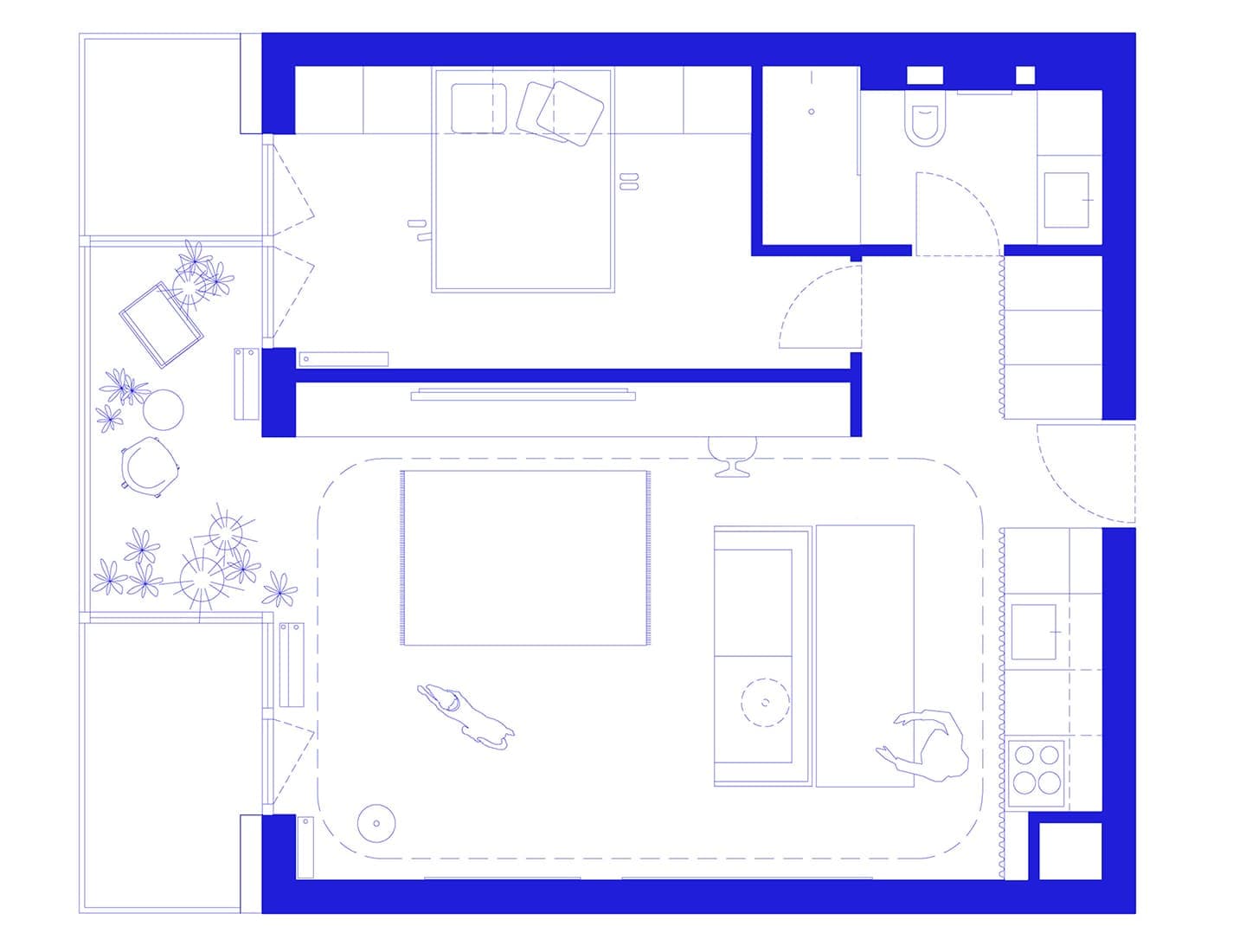 Маленькая квартира с подвижной мебелью в Любляне – проект Arhitektura d.o.o