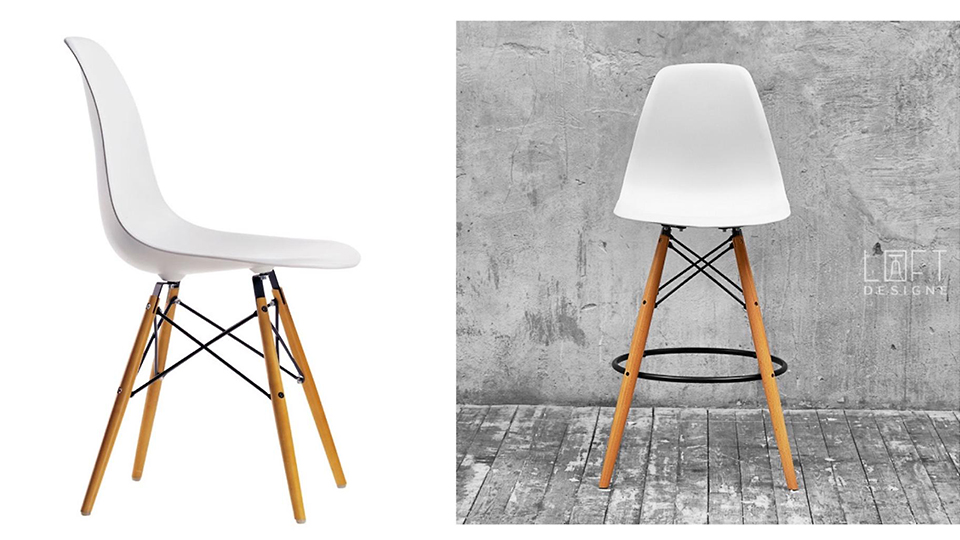 Стул Eames Plastic Chair, Чарльз и Рэй Имз, 1950 | барный стул 3569 от компании LoftDesigne