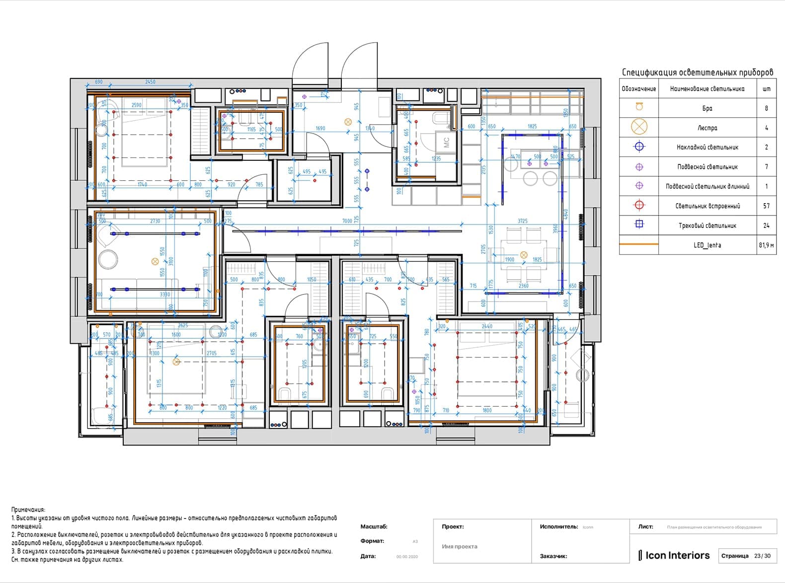 Пример технического проекта для квартиры в ЖК 1147 от бюро интерьеров «Icon Interiors»