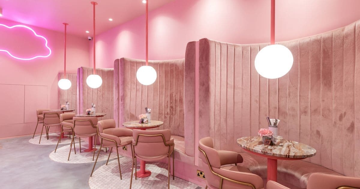 Неоновая розовая сказка Elan Café (Найтсбридж, Лондон)
