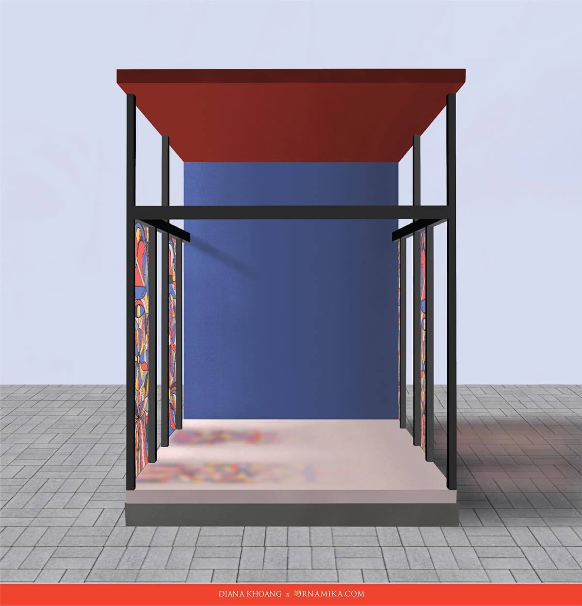 Цветное витражное остекление на основе линейного — «бесцветного» орнамента прошлого. Диана Хоанг