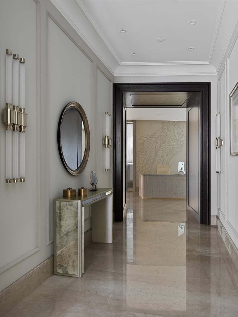 Интерьеры лобби в районе Якиманки — проект Архитектурного бюро Олега Клодта