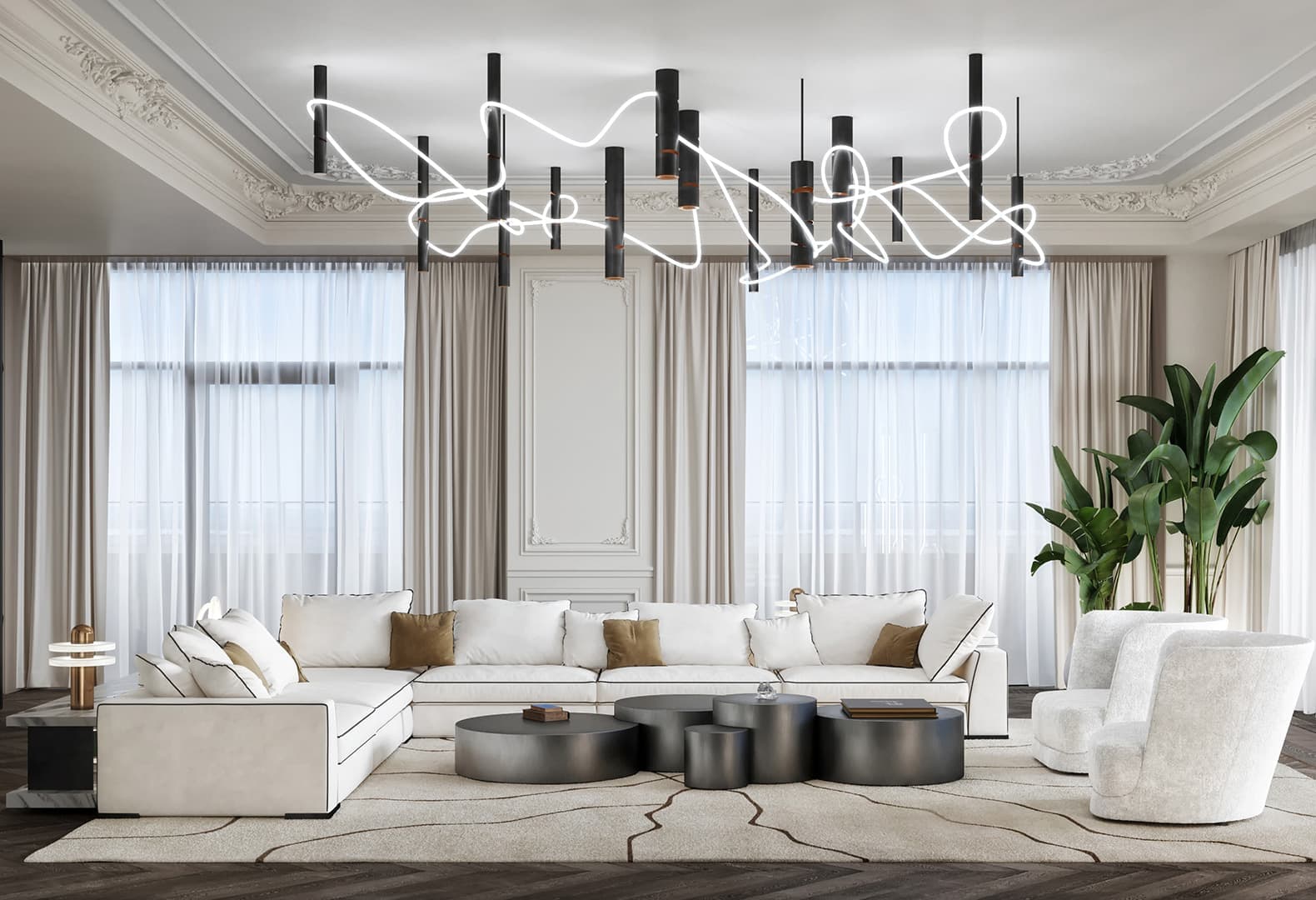 Диван Armand, Flexform. Пентхаус White Elegance. Дизайн: Ab-architects