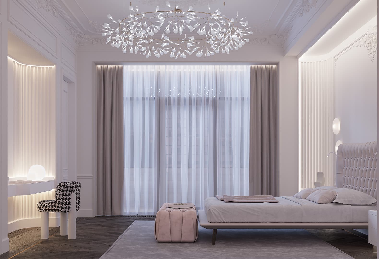 Люстра Heracleum The Big O, Moooi. Пентхаус White Elegance. Дизайн: Ab-architects