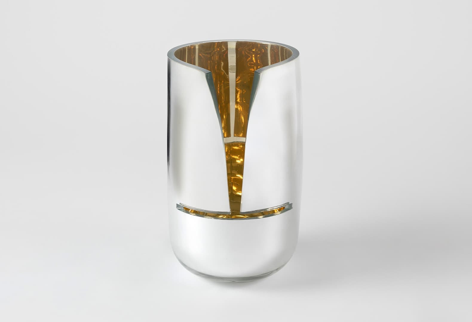 Cut Mirror Vase. Front