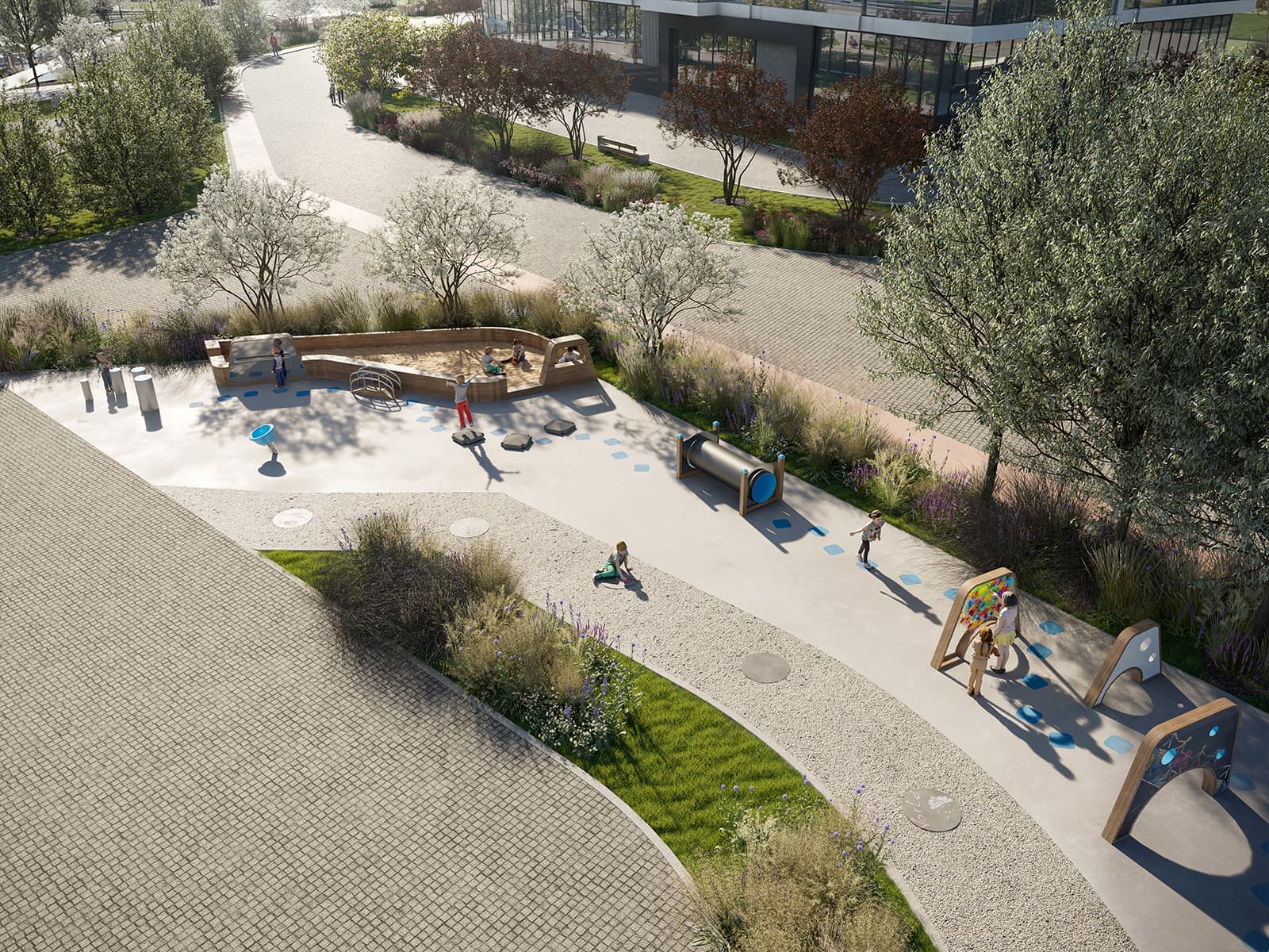 Пилотный проект нейродинамической детской площадки в West Garden