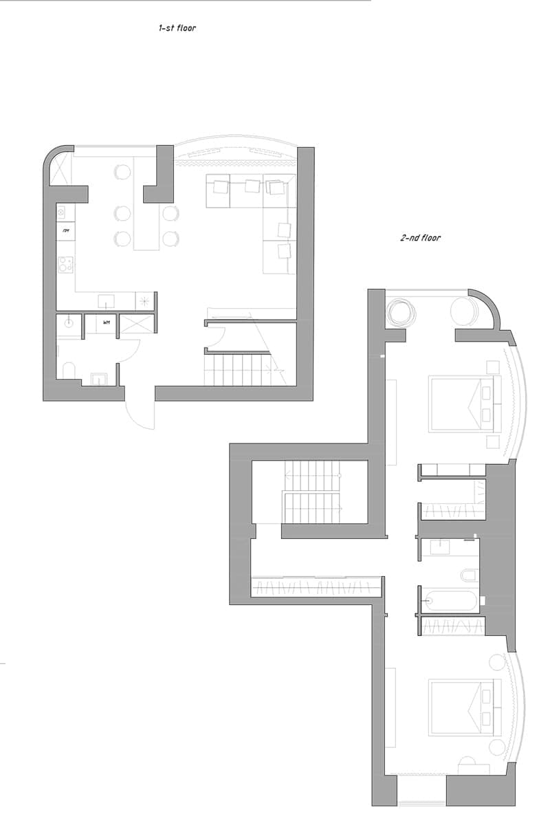 Двухэтажная квартира в городе Южный – проект студии YAD design