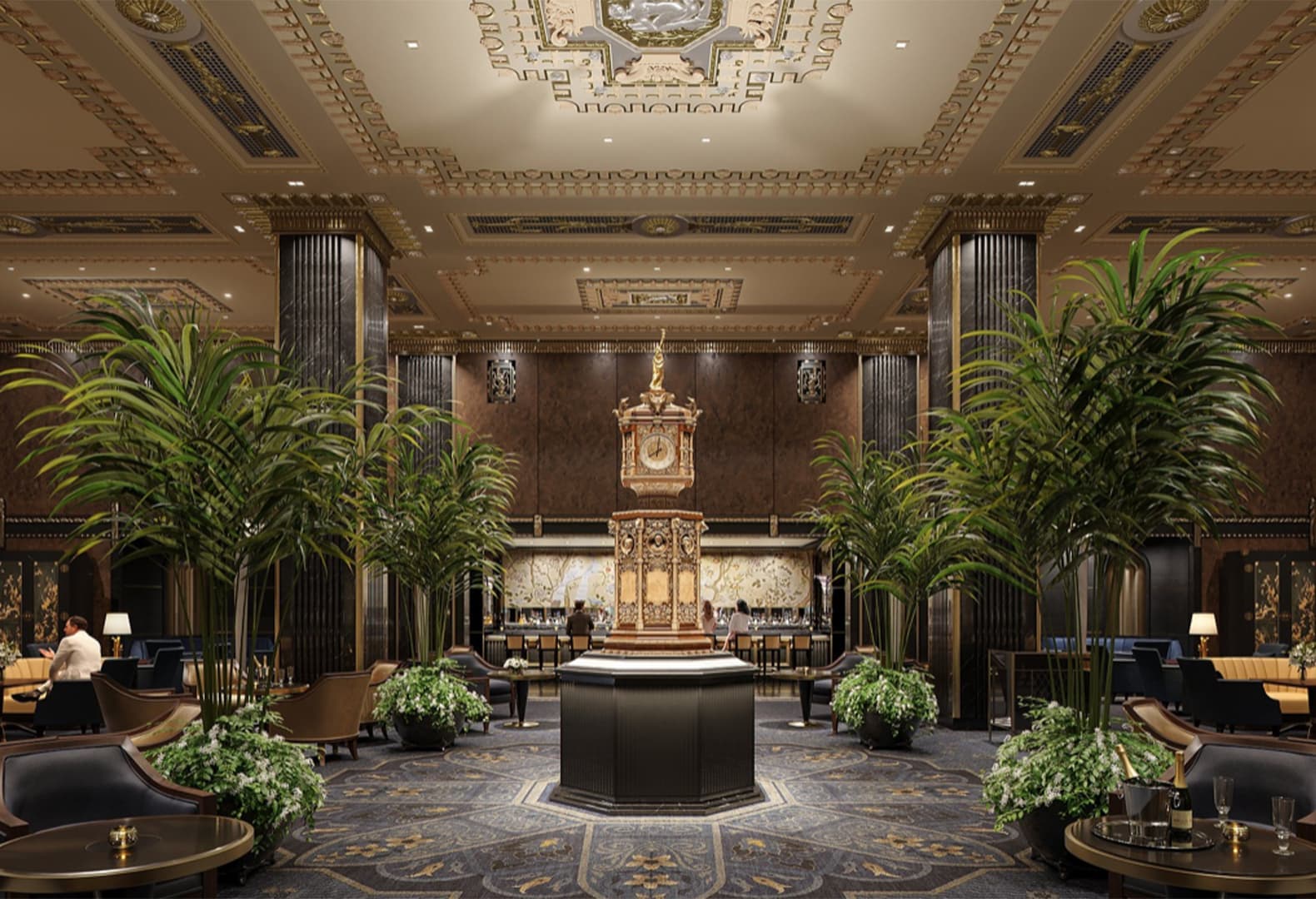 Кафе-бар Luce по проекту Уэса Андерсона. Фото: © Waldorf Astoria