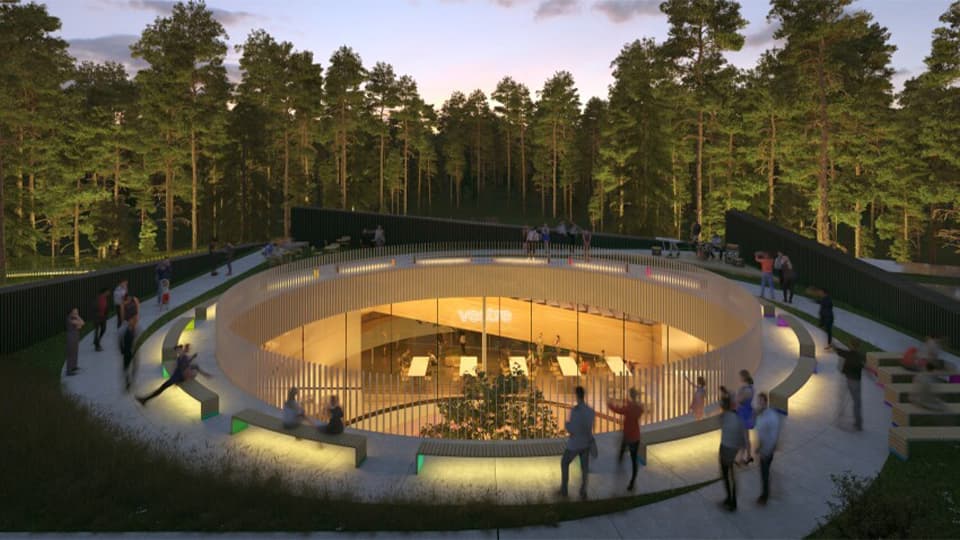 Завод The Plus по проекту Bjarke Ingels Group. Рендеры: Lucian R