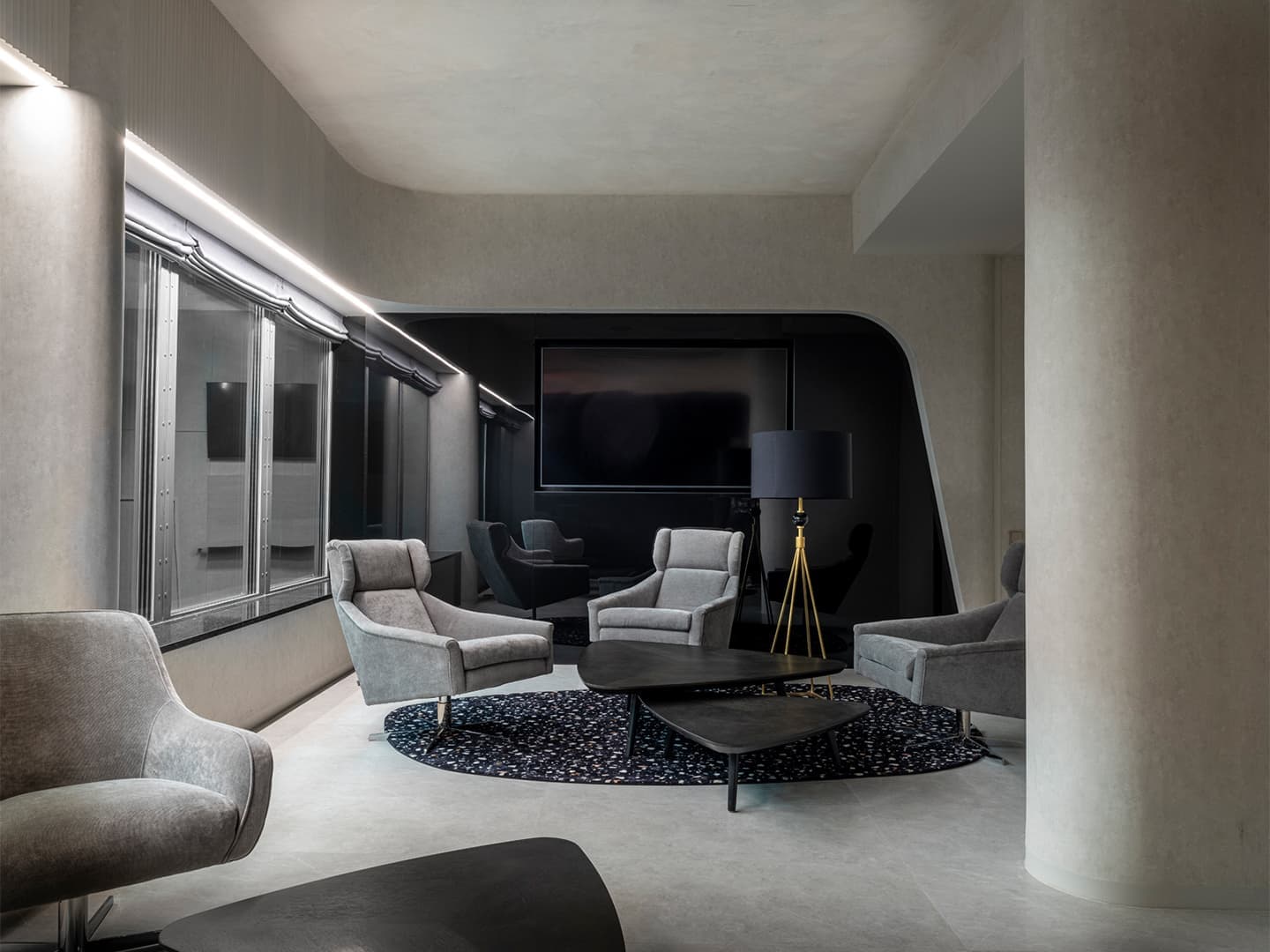 Брутальная эстетика в интерьере стрелкового клуба – проект Elena Krylova Studio