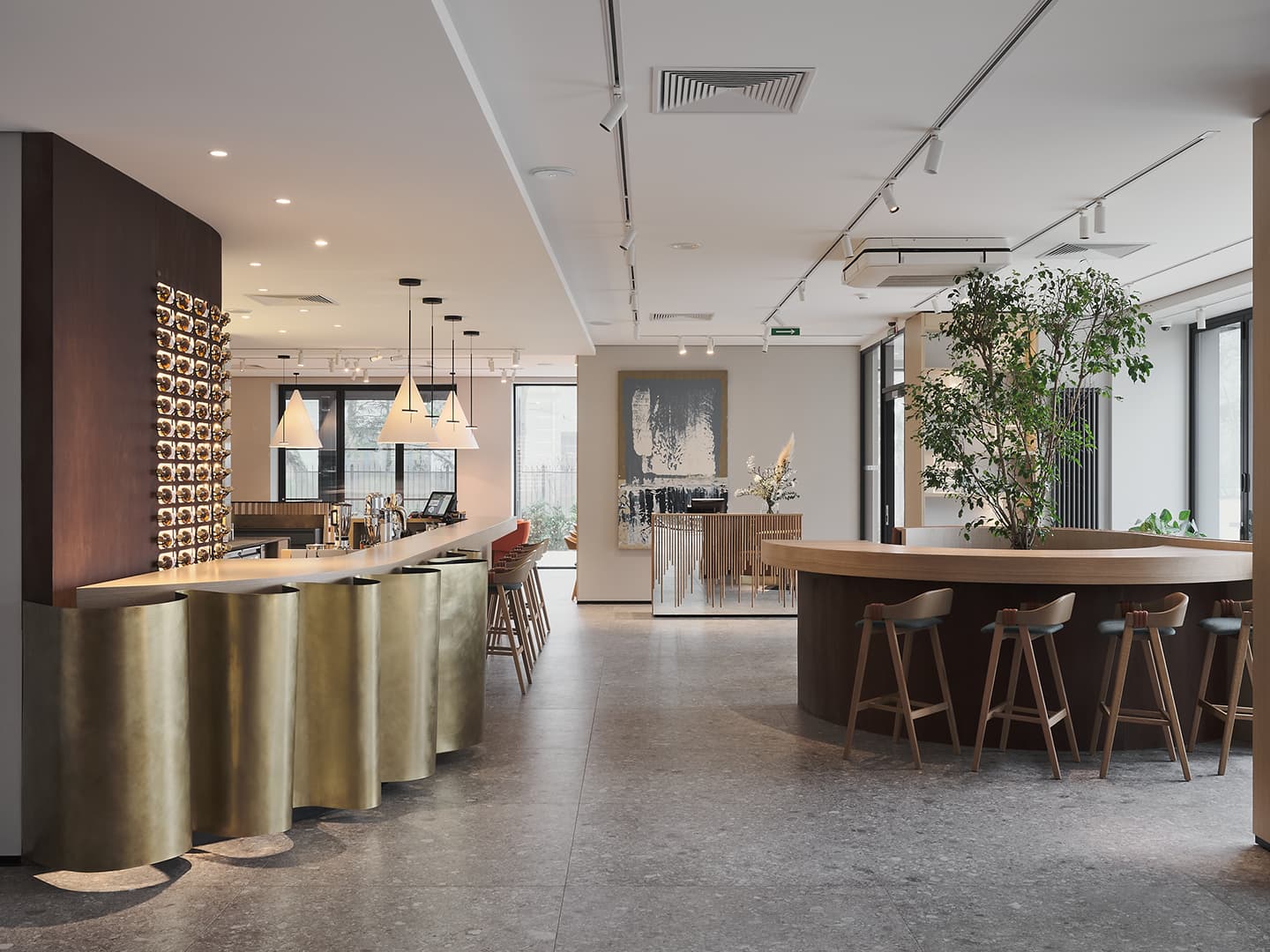 Единство стекла и дерева в интерьере отеля Karmann’s – проект Олеси Левкович