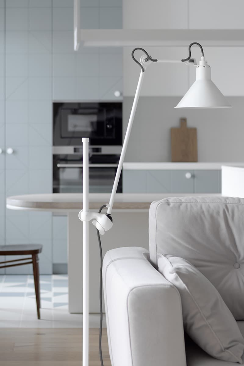 Квартира в голубых тонах с элементами mid-century modern – проект Kononov Studio