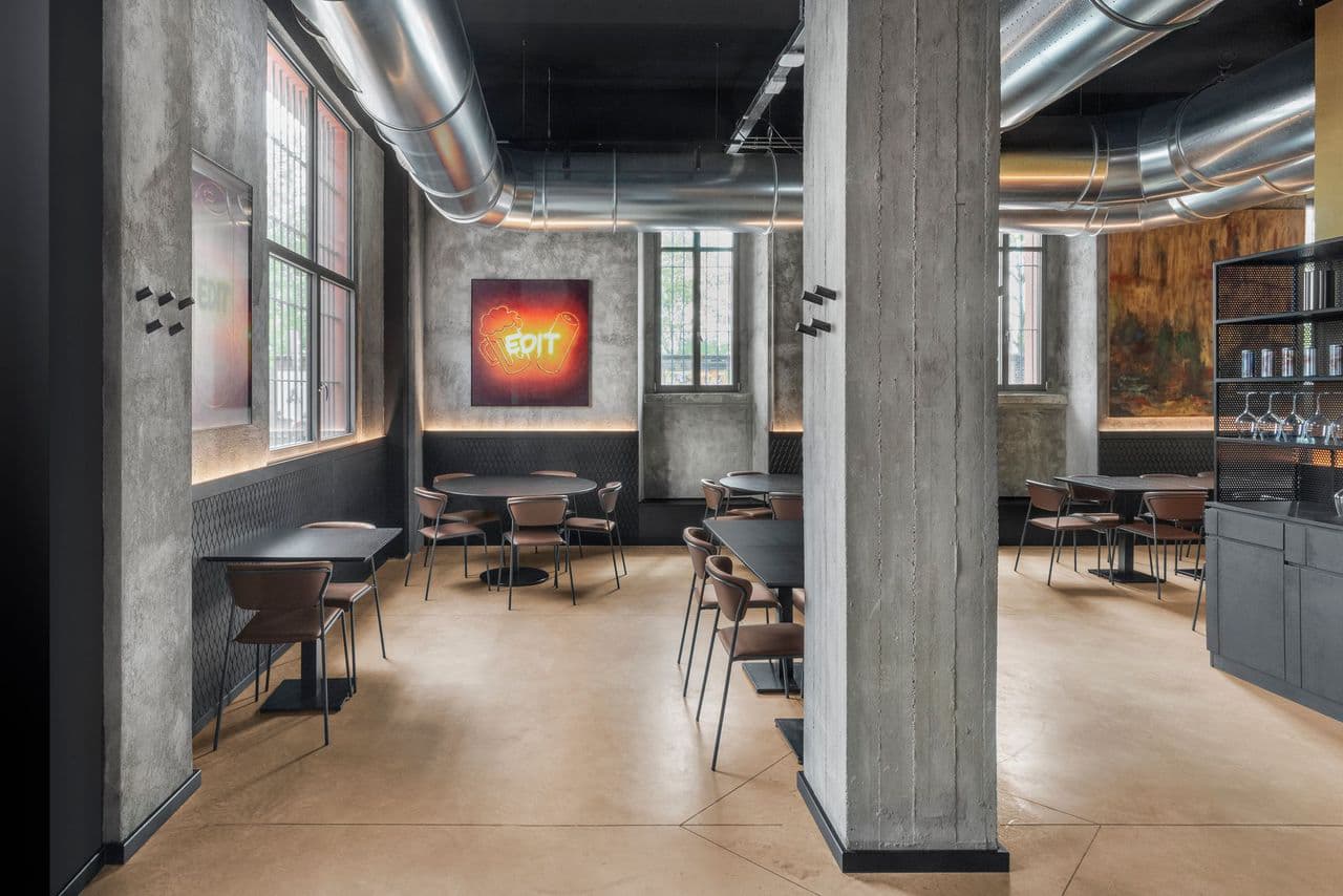 Фактурный интерьер итальянского бара-ресторана – проект студии lamatilde