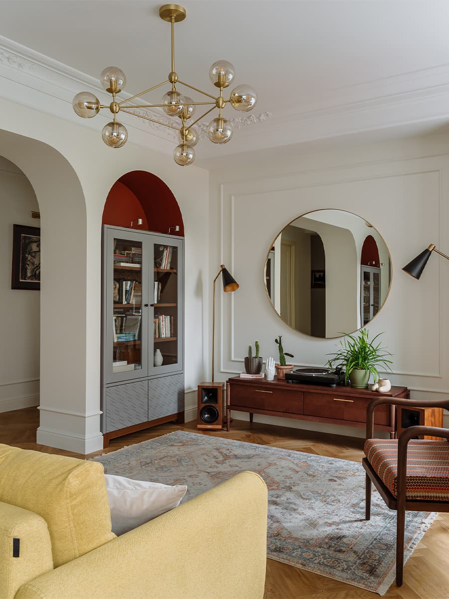 Интерьер, вдохновленный работами художника-абстракциониста Юрия Злотникова – проект Татьяны Красиковой