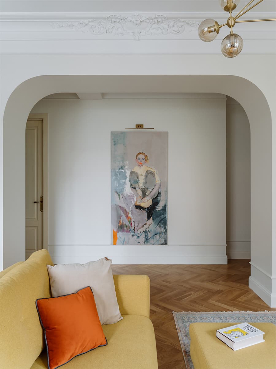 Интерьер, вдохновленный работами художника-абстракциониста Юрия Злотникова – проект Татьяны Красиковой