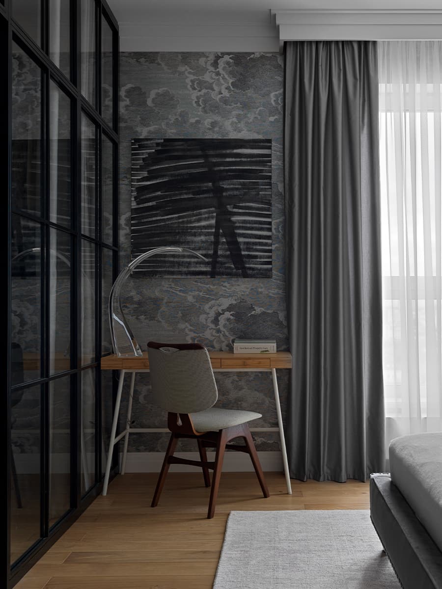 Строгий интерьер квартиры для молодой женщины-юриста – проект Алисы Басовой