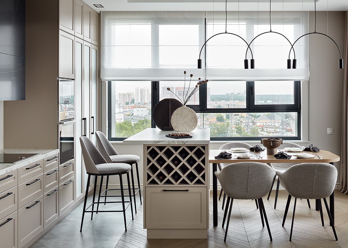 Интерьер квартиры в стиле контемпорари с настоящим камином – проект студии ARCHBUTIK