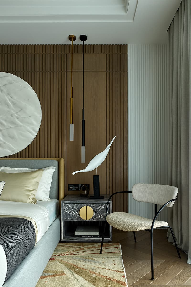 Интерьер квартиры в стиле контемпорари с настоящим камином – проект студии ARCHBUTIK