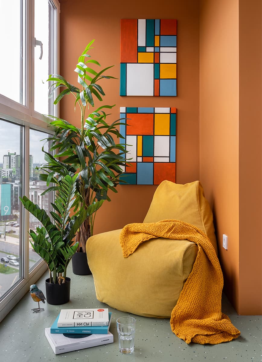 Творческий интерьер, вдохновленный работами Пита Мондриана – проект Ксении Мицкевич