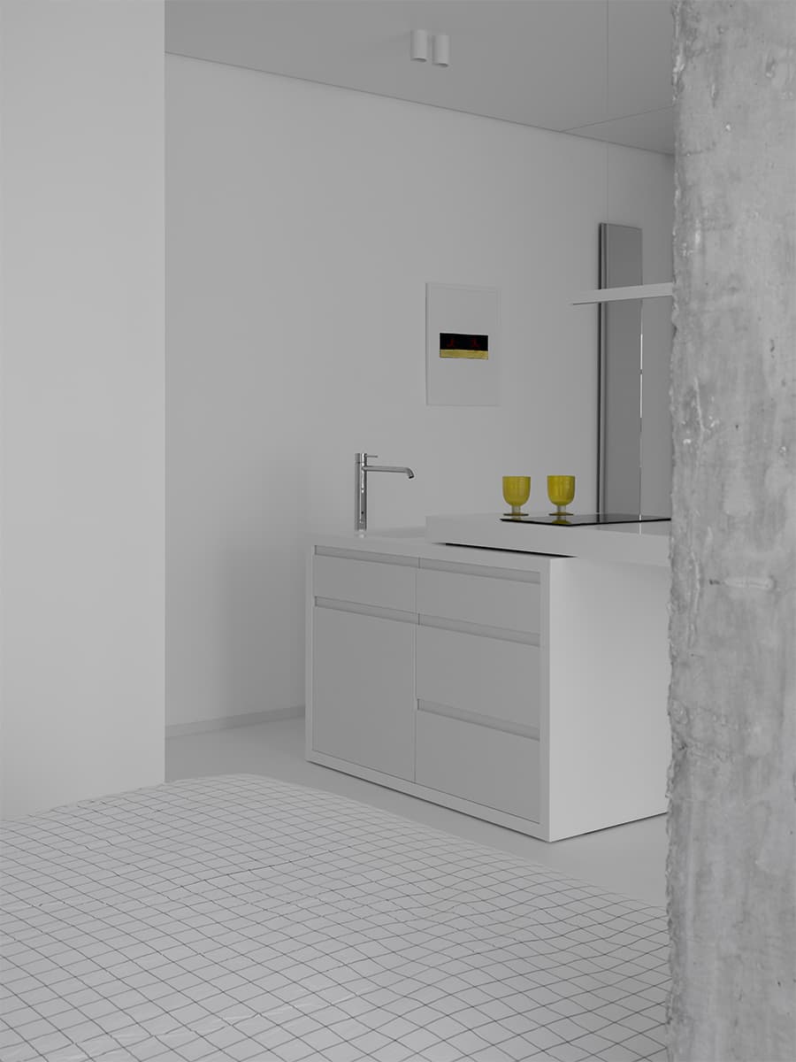 Черно-белая палитра и графичные детали в интерьере квартиры под сдачу – проект Алексея Аладашвили