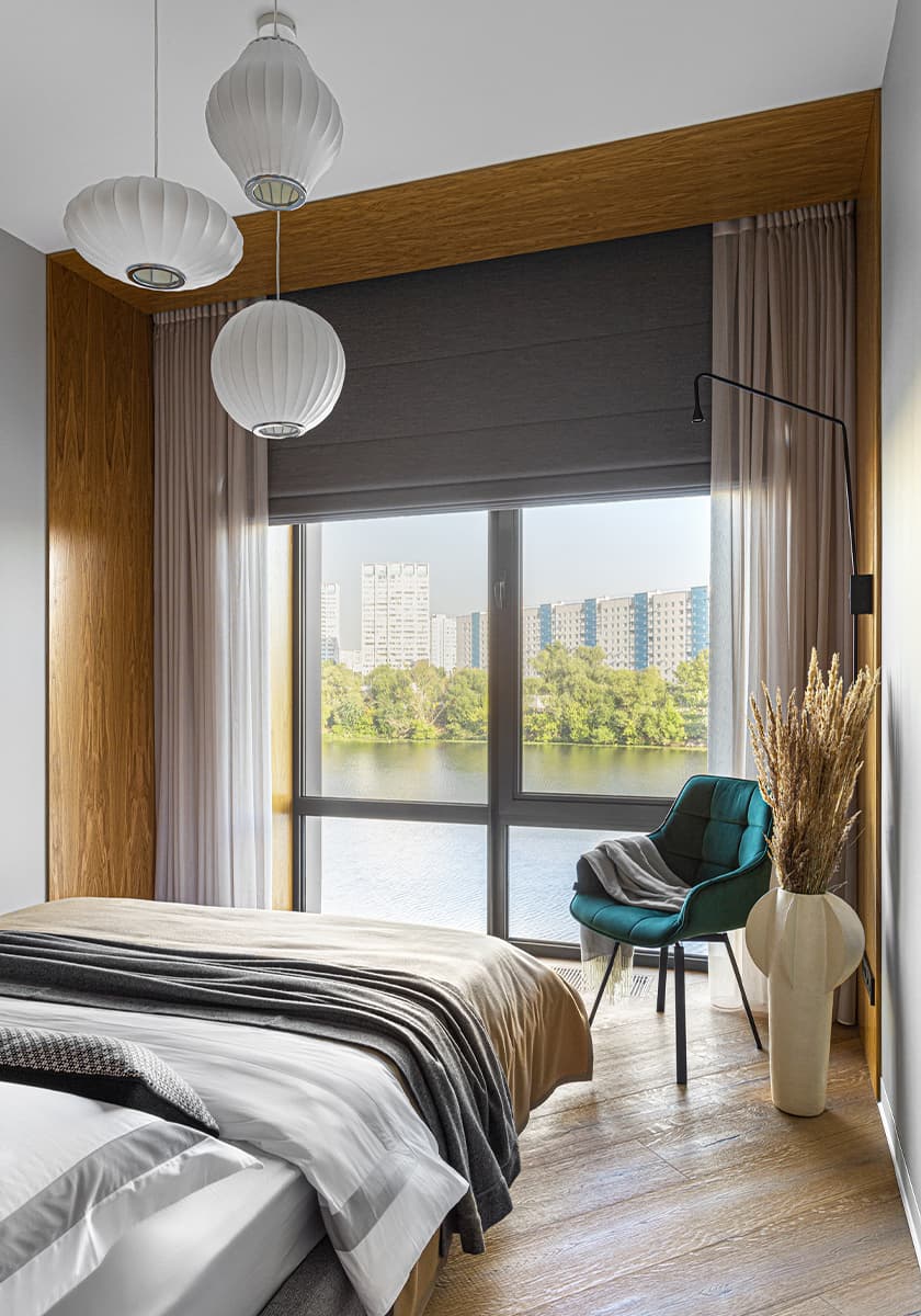Функциональный интерьер квартиры с панорамным видом на реку – проект ELF Interior