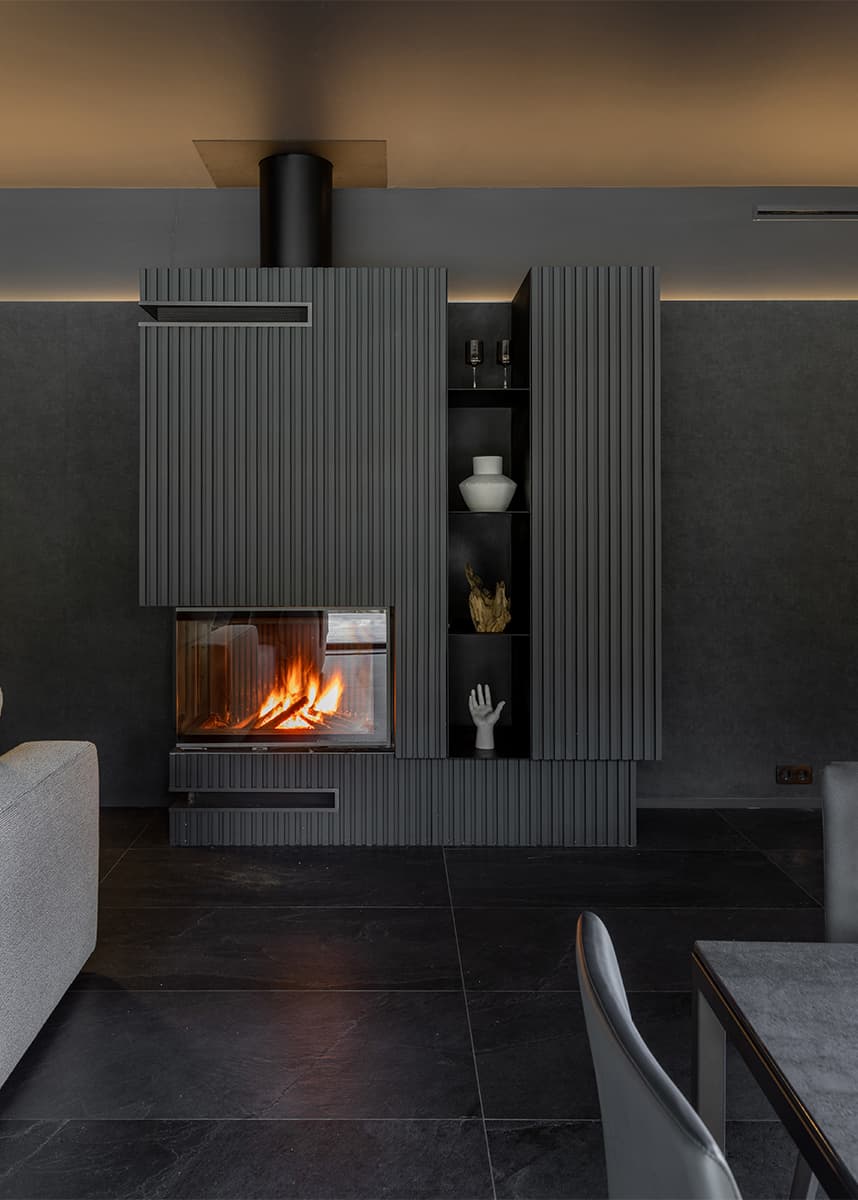 Total black интерьер для просторного загородного дома – проект ZROBIM architects