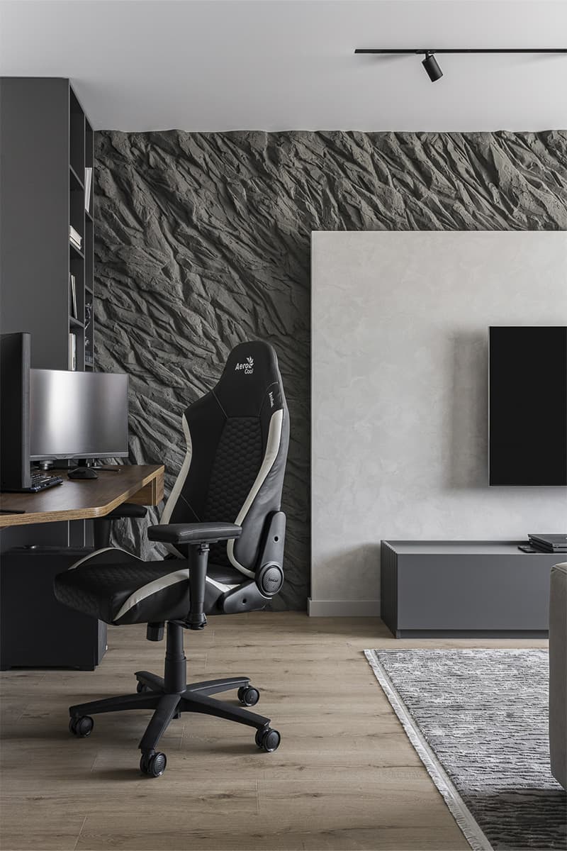 Брутальный интерьер квартиры для молодого человека из Челябинска – проект Ольги Лебедевой