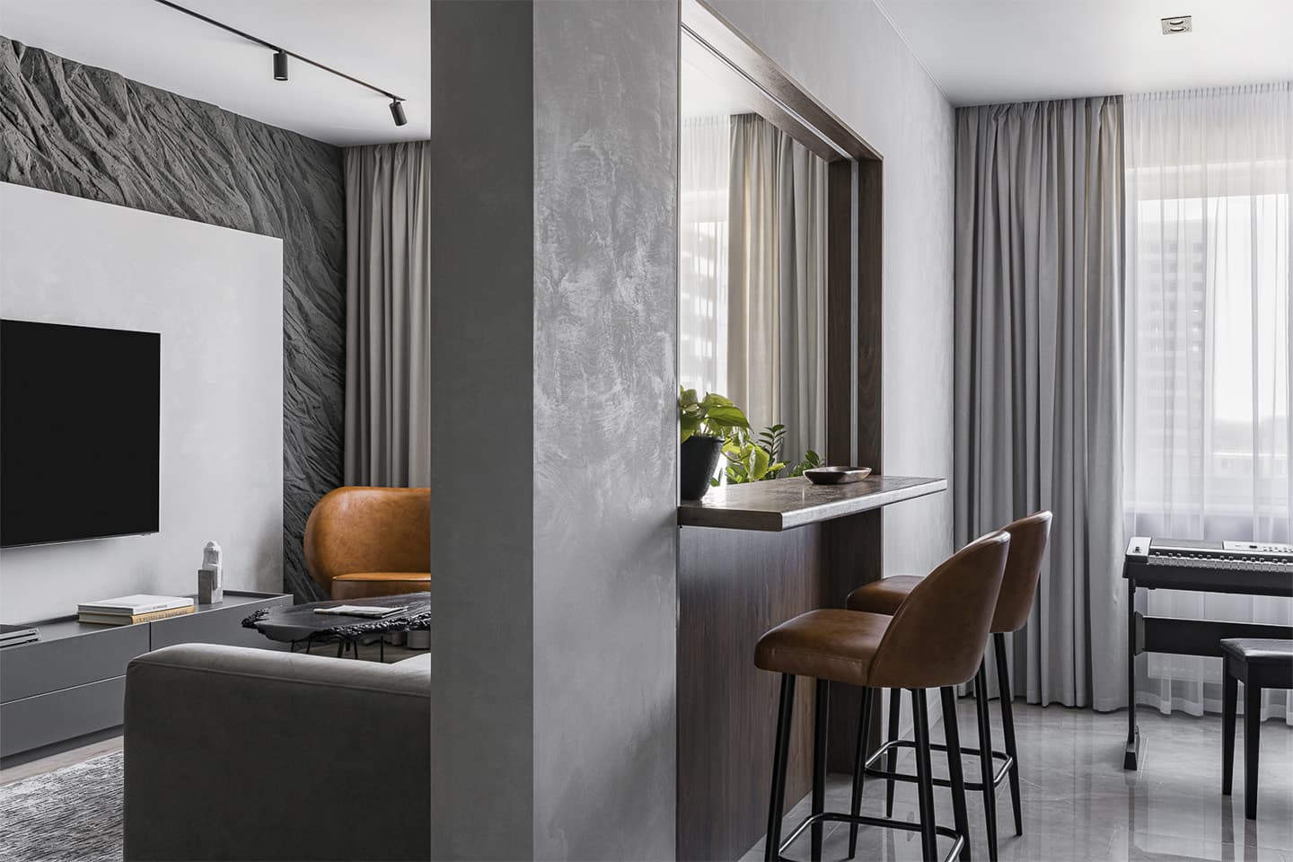 Брутальный интерьер квартиры для молодого человека из Челябинска – проект Ольги Лебедевой