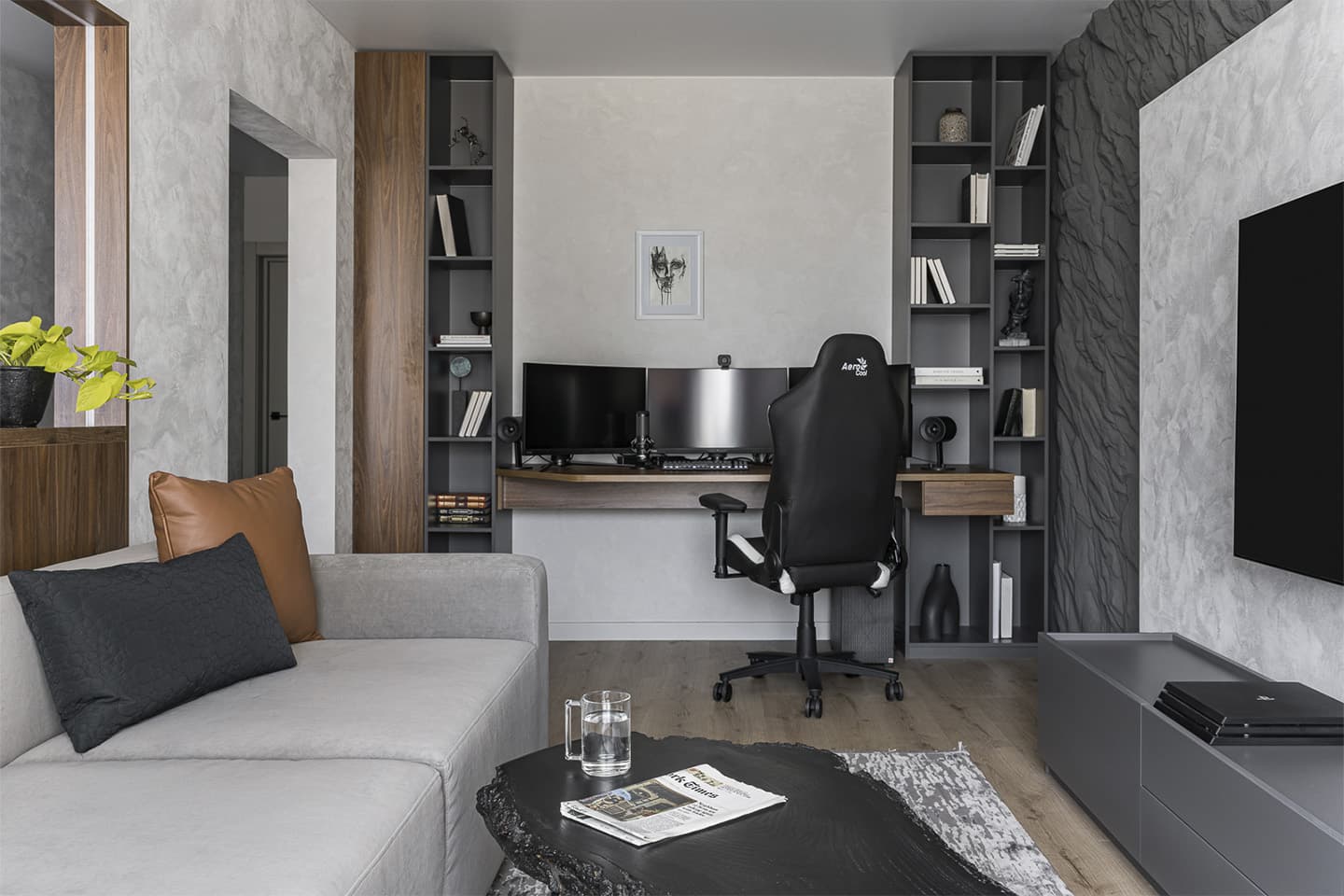 Брутальный интерьер квартиры для молодого человека из Челябинска – проект Ольги Лебедевой