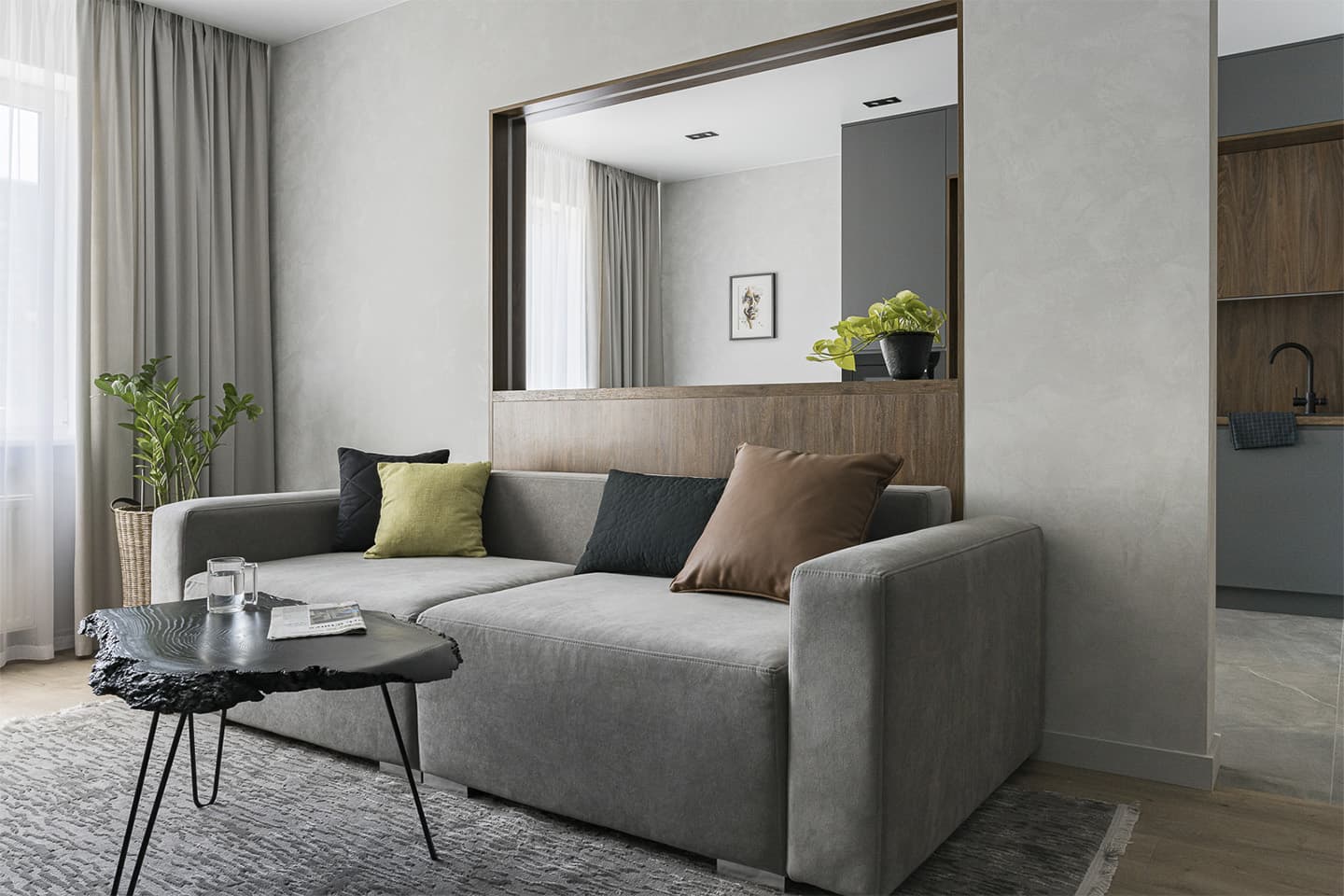 Брутальный интерьер квартиры для молодого человека из Челябинска – проект Ольги Лебедевой