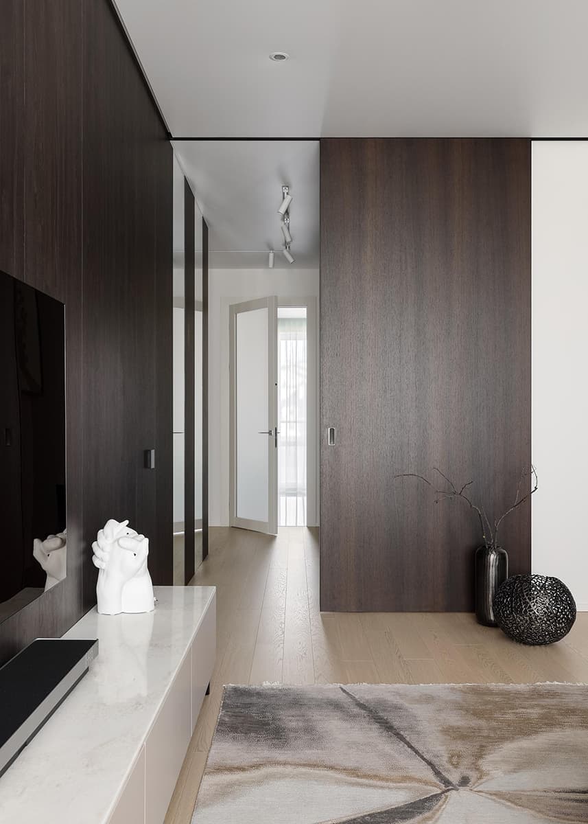 Микс темных и светлых тонов в интерьере для молодого человека — проект Светланы Ковальчук