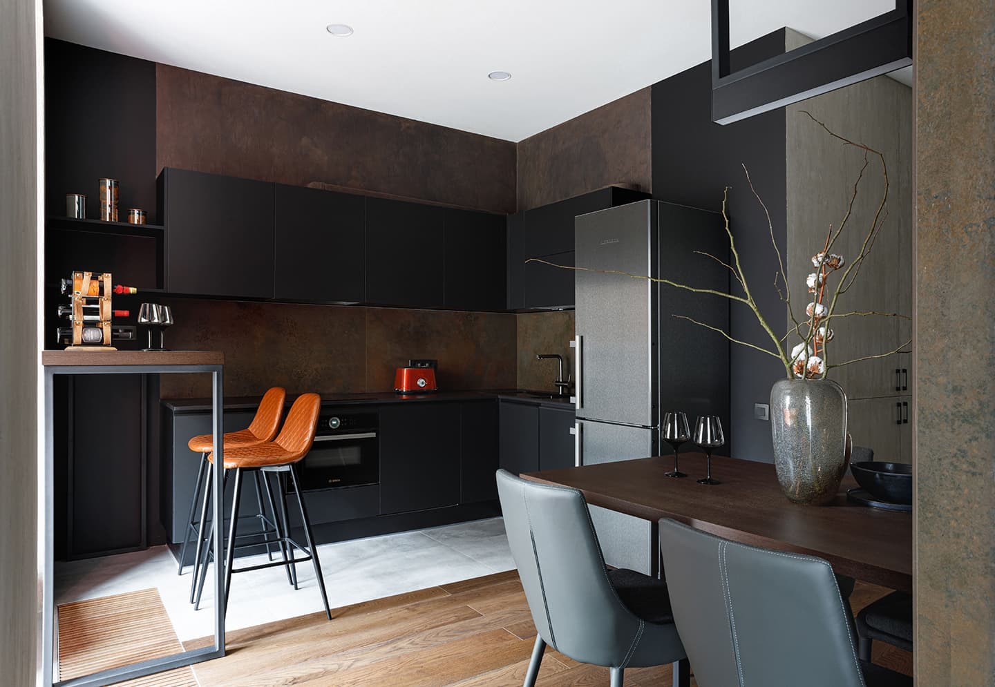 Игра пропорций и геометрии в интерьере квартиры с двумя гардеробными — проект Анны Доброковской