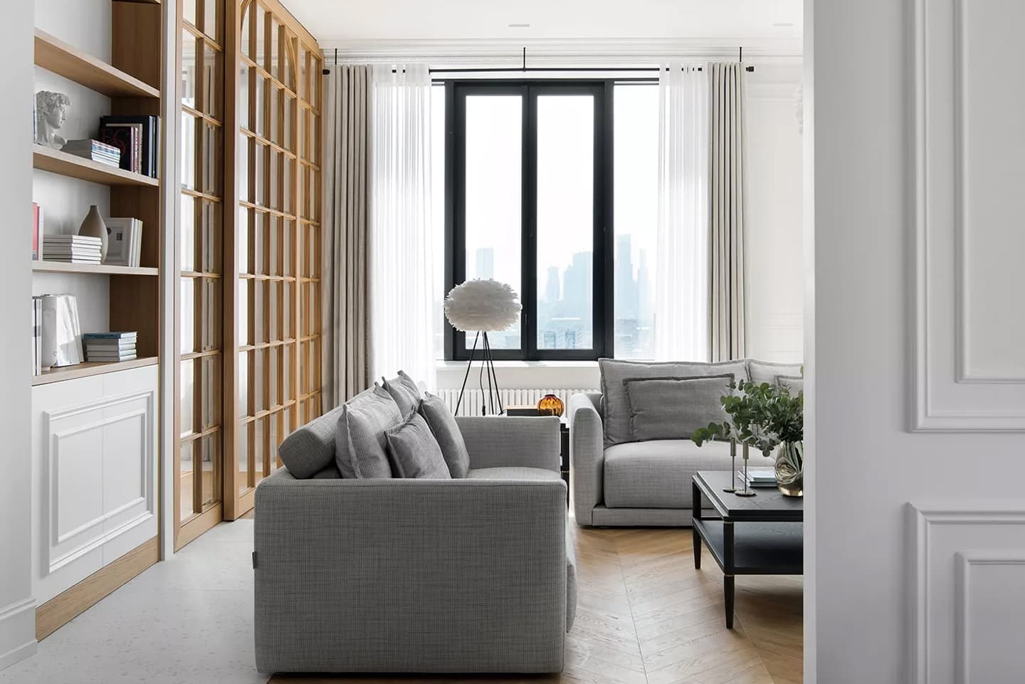 Воздушный интерьер с французским настроением для сдвоенной квартиры в Москве — проект бюро KS Architects