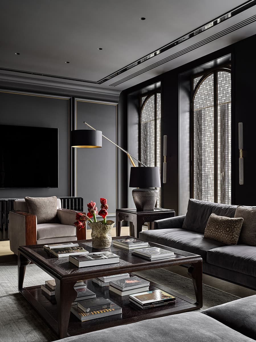 Монохромный интерьер с брутальными фактурами и нестандартными решениями — проект дизайн-бюро BELLARDO