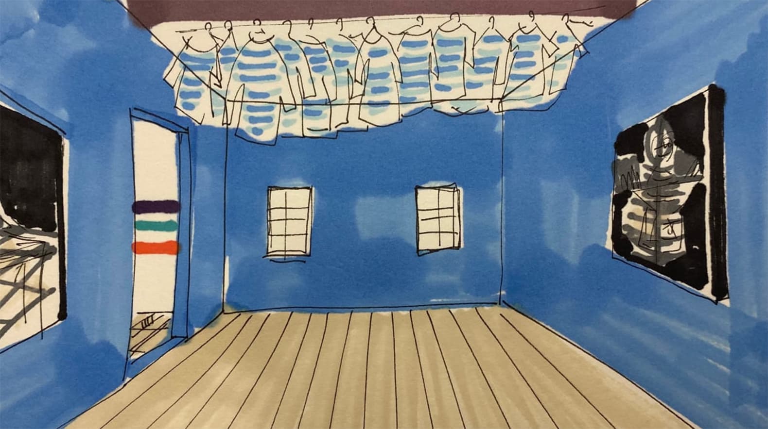 Скетчи сценографии Пола Смита к выставке. Фото: Musée National Picasso-Paris; Paul Smith