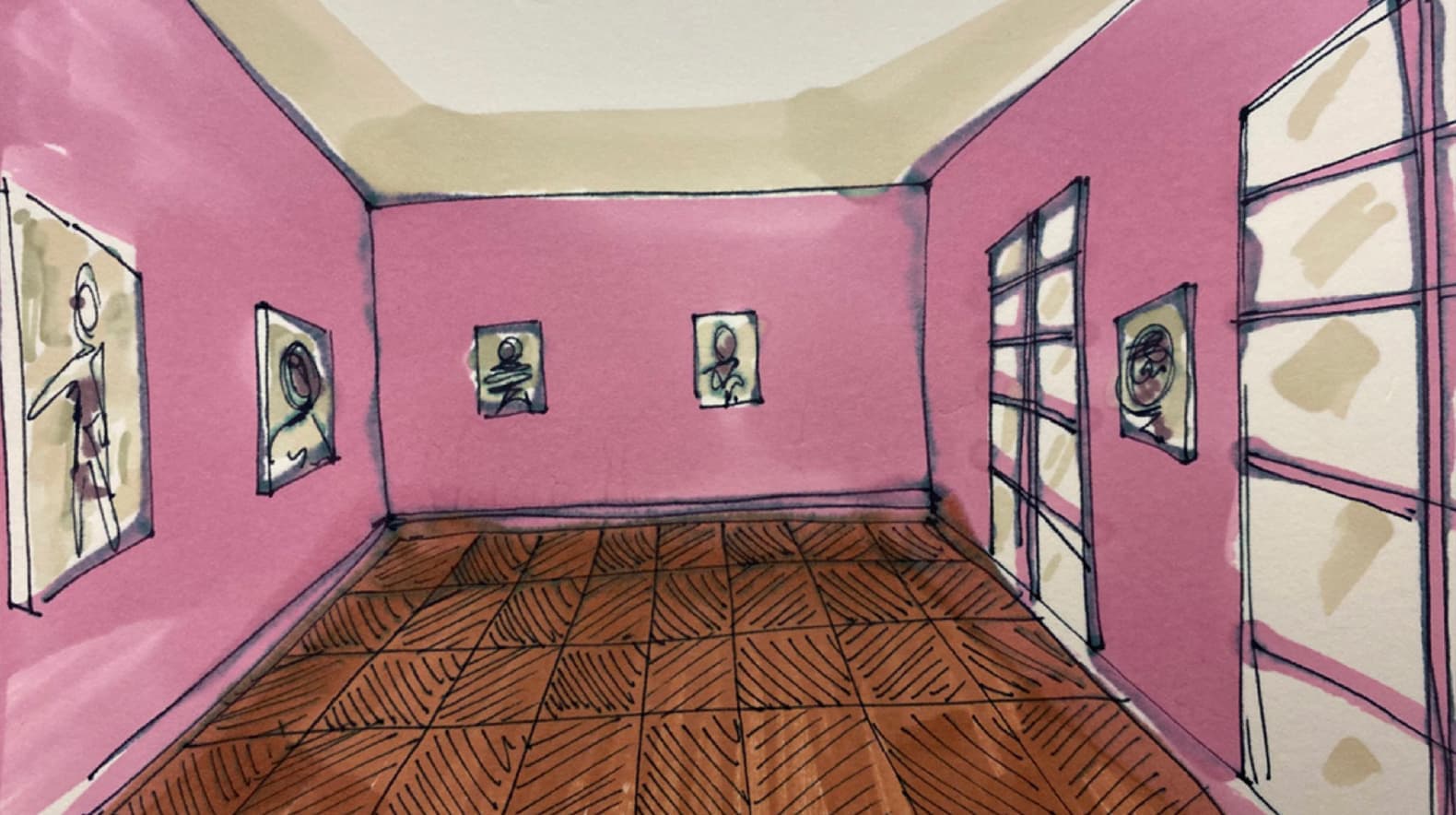 Скетчи сценографии Пола Смита к выставке. Фото: Musée National Picasso-Paris; Paul Smith