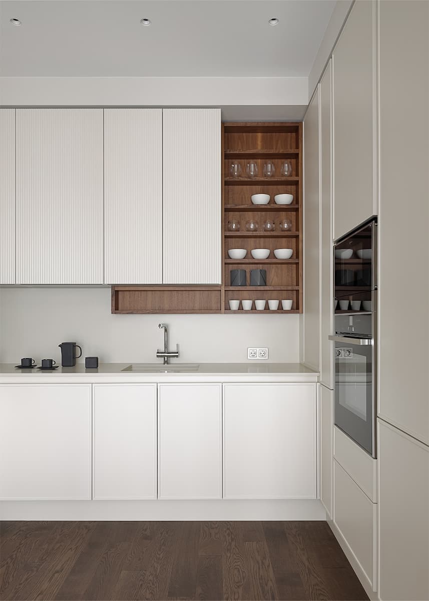 Умиротворенная палитра и элементы классического стиля в интерьере семейной квартиры — проект Аланы Кузнецовой