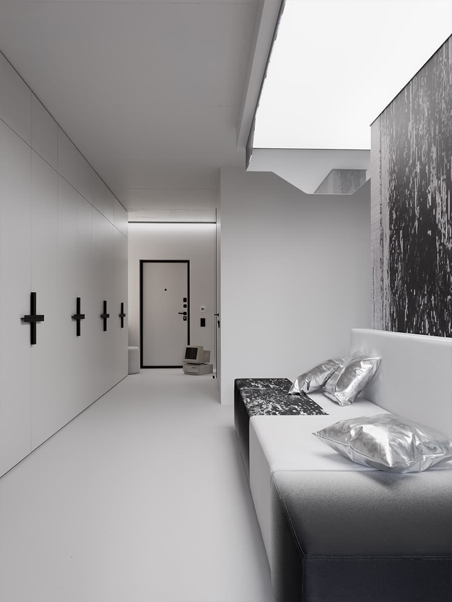 Футуристичный интерьер с глитч-эффектом, яркими спальнями и элементами авангарда— проект UR Bureau