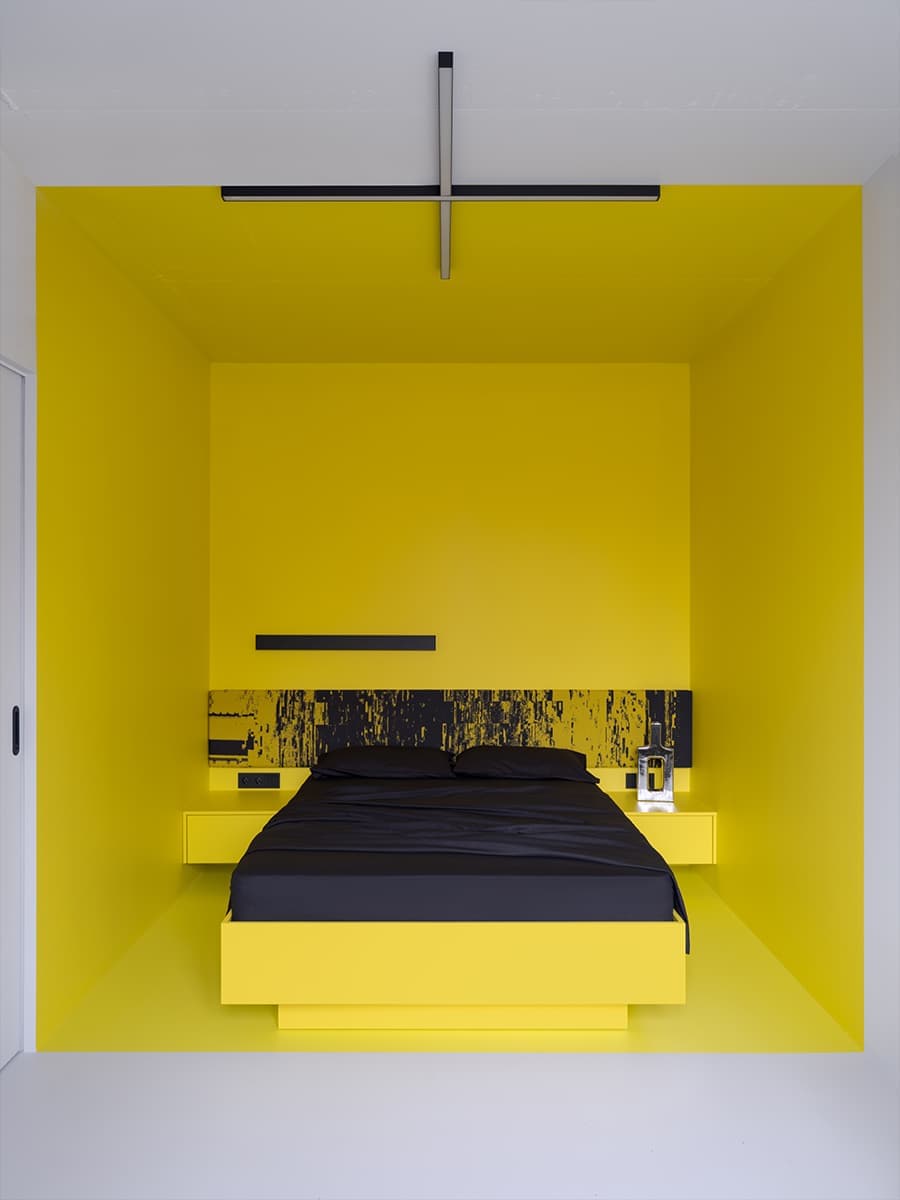 Футуристичный интерьер с глитч-эффектом, яркими спальнями и элементами авангарда— проект UR Bureau