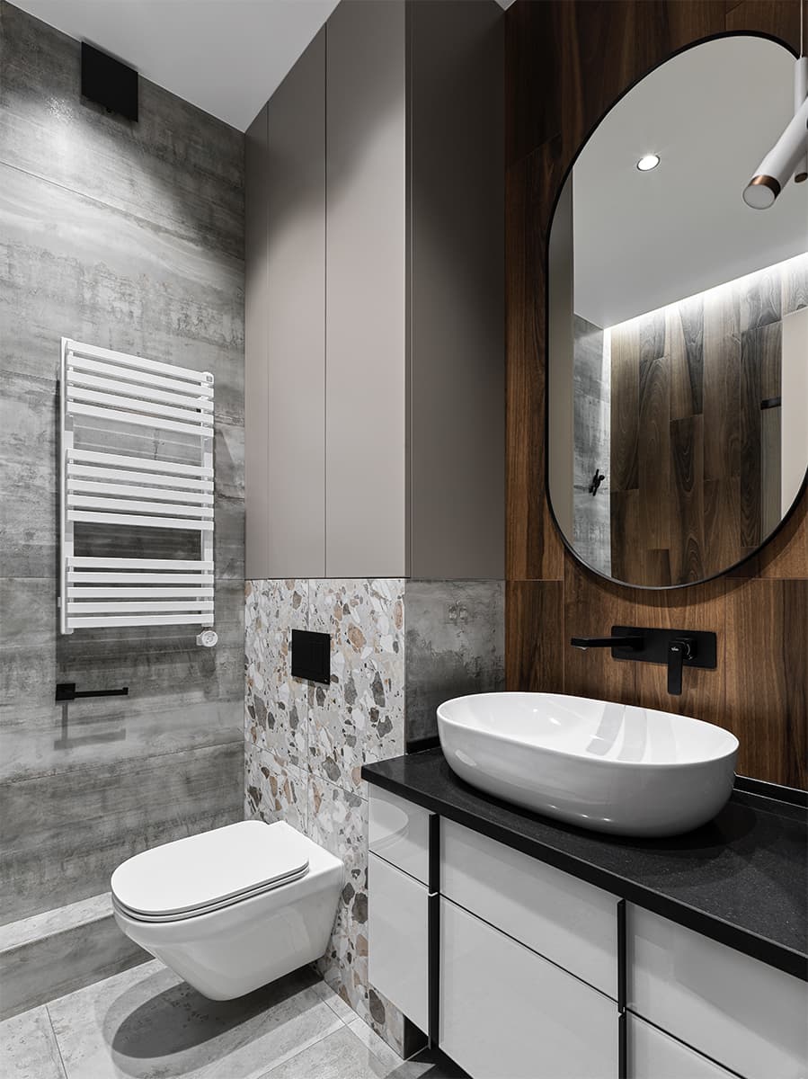 Изумрудные и терракотовые оттенки в интерьере семейной квартиры — проект Дарьи Авдеенко