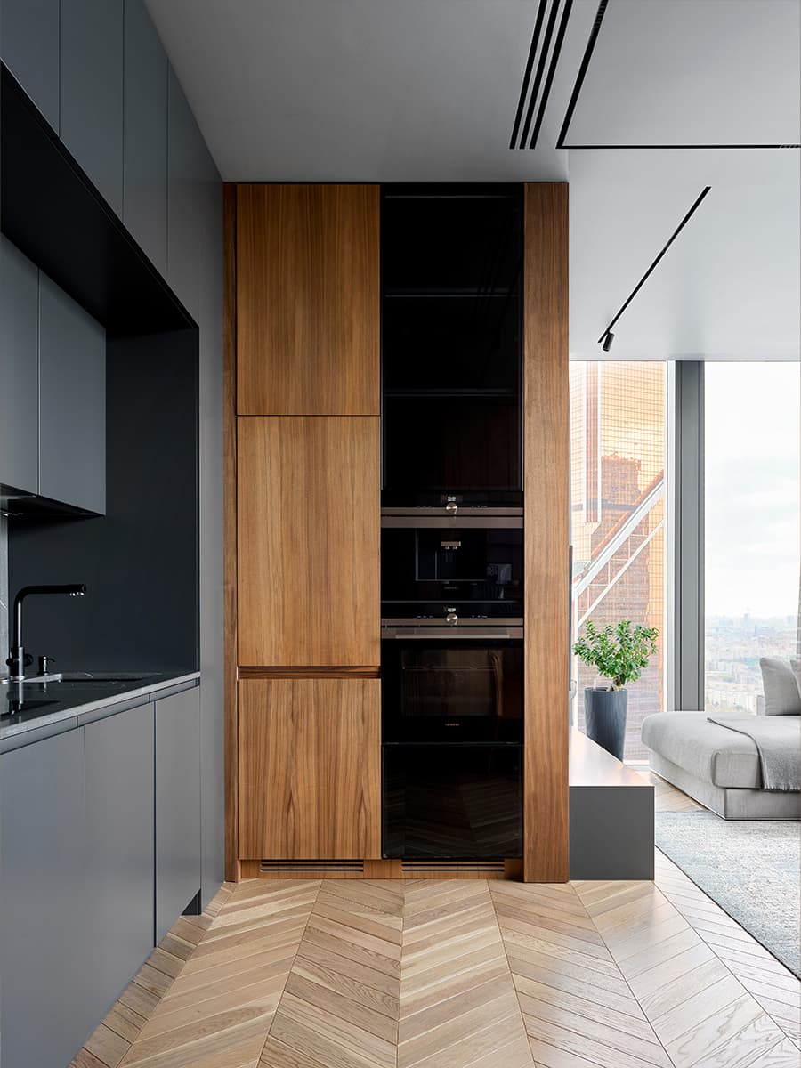 Сдержанный интерьер квартиры в башне Москва-Сити — проект студии ArtD