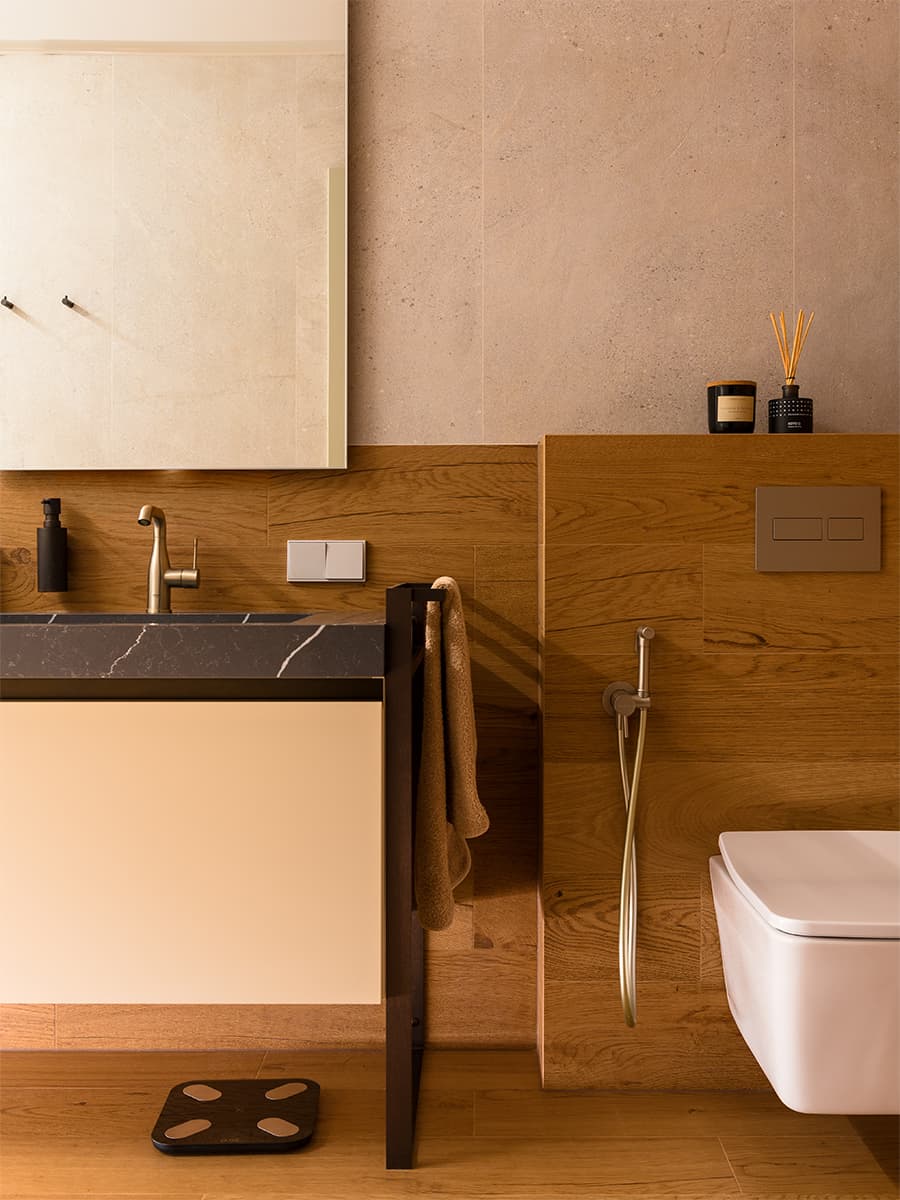 Гармоничный интерьер просторной квартиры в теплой цветовой гамме — проект Ольги Писарьковой