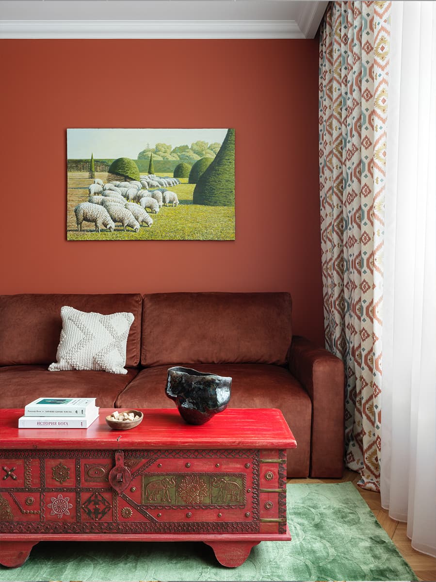 Интерьер квартиры с африканским колоритом — проект Екатерины Зиминой и Елены Федосеевой